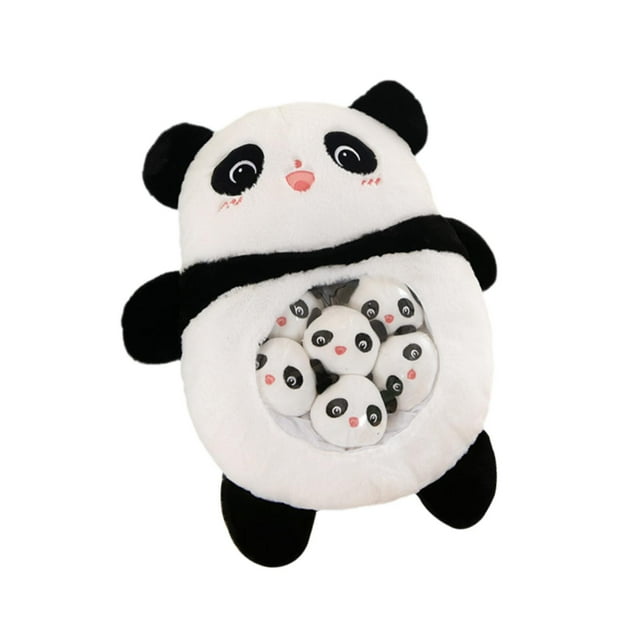 Muñeco de peluche extraíble de dibujos animados, juguete de peluche coleccionable, cómodo, decoración para habitación de niños. panda