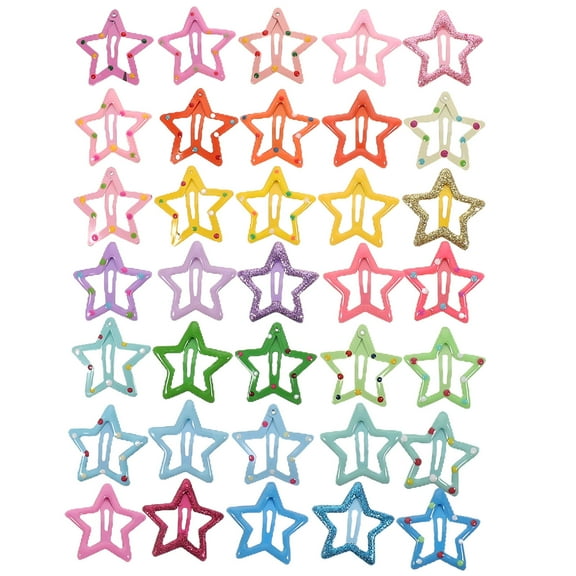 Masteelf 35 pcs Cute Star Hair Clips for Toddler Girls Decorative Hair Accessories