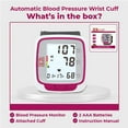 thumbnail image 6 of Ever Ready First Aid Fully Automatic Wearable Blood Pressure Wrist Cuff Monitor, Pink, 6 of 6
