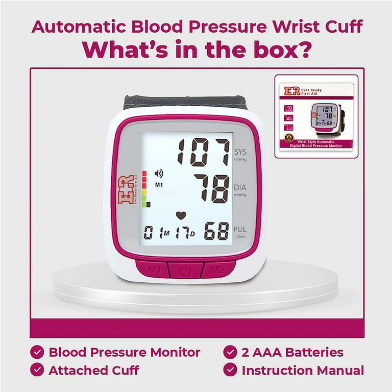 Blood Pressure Cuff Wrist with Monitor and Portable Fully