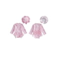 thumbnail image 2 of BemeyourBBs Toddler Baby Girl One Piece Swimsuit with Sun Hat Infant Baby Girl Bathing Suit Rash Guard Bow Print Long Sleeve Round Neck Ruffle Swimwear Summer Pool Beachwear, 2 of 9