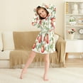 thumbnail image 3 of FORMRS Niños Bathrobe Unisex Hooded Robe Soft Plush Pajamas Sleepwear, Size 7-9T, Beige Apple Pattern, 3 of 7