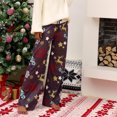 thumbnail image 3 of Mujer pantalones largos Navidad impresión patrón claro impresión suelta cómoda cintura alta pantalones femeninos gris oscuro S, 3 of 6