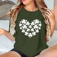 thumbnail image 2 of Camiseta de Manga Corta de Cuello Redondo Impresa de Primavera Superior de las Mujeres, Mezcla Ligera de Poliéster para Uso Diario Y de Fiesta Casual, 2 of 9