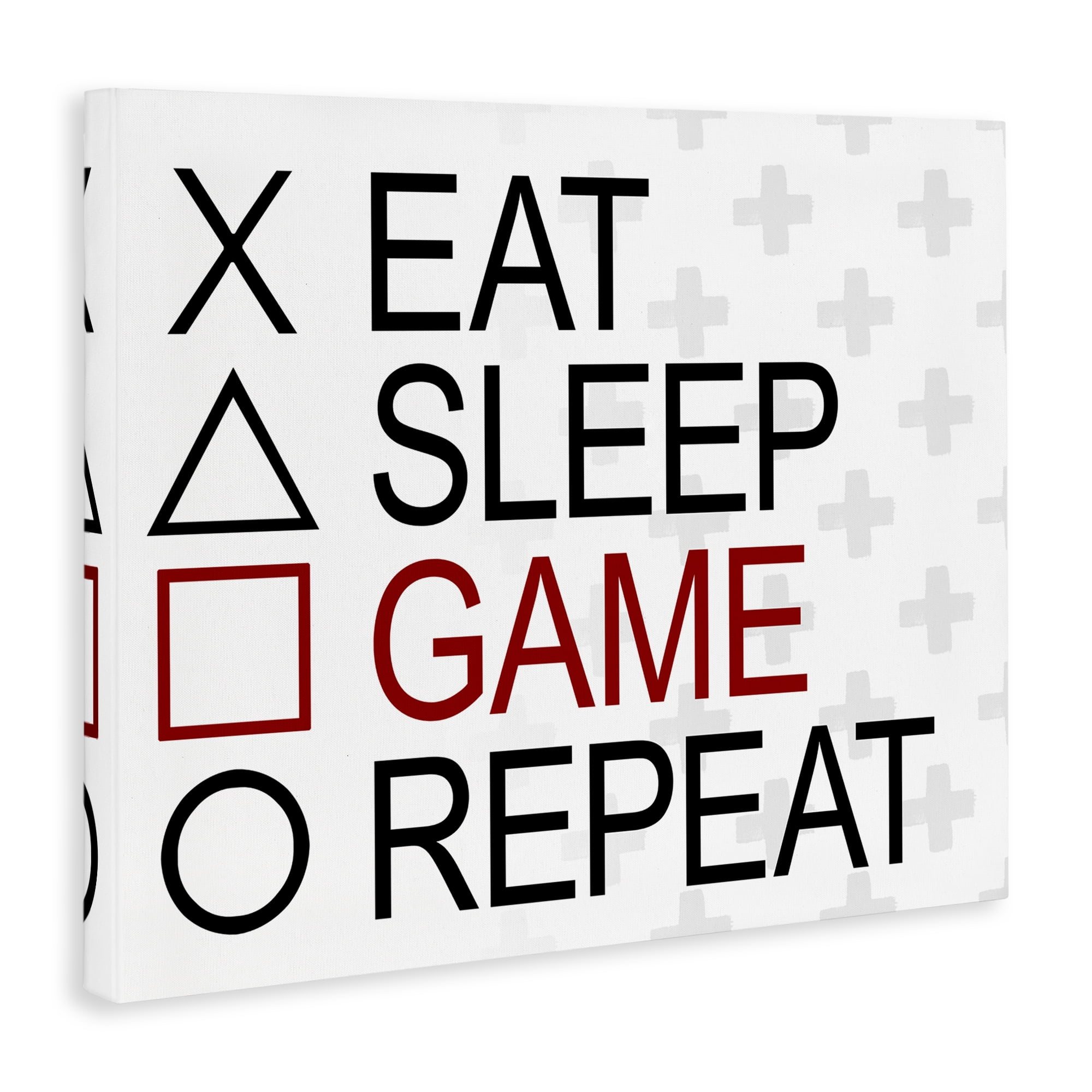 Stupell Industries Gamer Button Shapes Entertainment Painting Wrapped Canvas Art Print Wall Art, 48 x 36