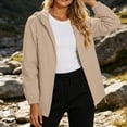 thumbnail image 6 of AnuYalue Women's Softshell Jacket Trendy Waterproof Rain Coat Full Zip Windbreaker with Hood Long Sleeve Fall Winter Outerwear, 6 of 7