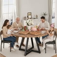 thumbnail image 4 of Anyact 47 Inch Rustic Round Dining Table, Circle Dining Table for Dining Room, Home(Only Table), 4 of 10