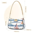thumbnail image 3 of FORMRS Womens Shoulder Bag with Chain Strap Clutch Purse Cute Tote Handbag, White Hand Drawn Sailboats, 3 of 7
