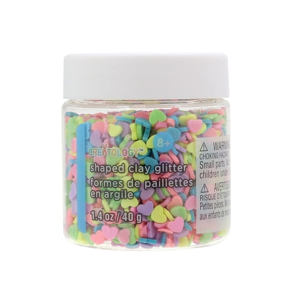 12 Pack: Heart Shaped Clay Glitter by Creatology