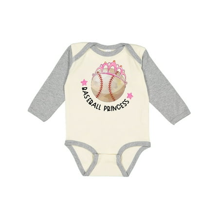 

Inktastic Baseball Princess- Tiara Gift Baby Girl Long Sleeve Bodysuit