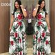 thumbnail image 5 of Elegante vestido de primavera para mujer, informal, de moda, con estampado floral, manga corta, superlargo, 2023, nuevo, a la moda, con aberturas., 5 of 5