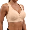thumbnail image 6 of Gytharion Women's Plus Size Front Closure Bras Solid Color Wide Straps Textured Cups Full Coverage Bras Everyday Comfort Wireless Bras, 6 of 8