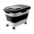 thumbnail image 4 of Dog Food Storage Container Collapsible Dog Food Container Kitchen Grains Container Airtight Tank Organizer 10kg Rice Box for Nuts, Pet Food Black, 4 of 10