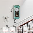 thumbnail image 3 of Quickway Imports - Vintage Grandfather Wood- Looking Plastic Pendulum Wall Clock for Living Room, Kitchen, or Dining Room, 3 of 9