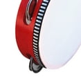 thumbnail image 4 of Pandereta de madera con cascabeles, tambor de campana de mano, instrumento Musical de percusión educativo para niños, 7 pulgadas, rojo, 4 of 11