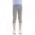 thumbnail image 5 of GYRATEDREAM Girls' Active Leggings - 2 Pack Below Knee Length Performance Yoga Pants with Pocket (Little Girl/Big Girl) 4-13 Years, 5 of 16