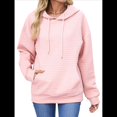 thumbnail image 2 of Sudadera con Capucha para Mujer, Informal, de Larga, con Cordón Ajustable, Estilo Waffle, Holgada, con Bolsillo. Rosa M, 2 of 10
