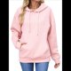 thumbnail image 2 of Sudadera con Capucha para Mujer, Informal, de Larga, con Cordón Ajustable, Estilo Waffle, Holgada, con Bolsillo. Rosa L, 2 of 10