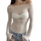 thumbnail image 2 of Blusa de malla de corte entallado, manga larga, hombros descubiertos, blusa de malla con hombros descubiertos, blusa de malla de manga larga, salida de alta intensidad, 2 of 6