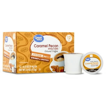 Great Value Caramel Pecan Medium Roast Coffee Pods, 12 Count