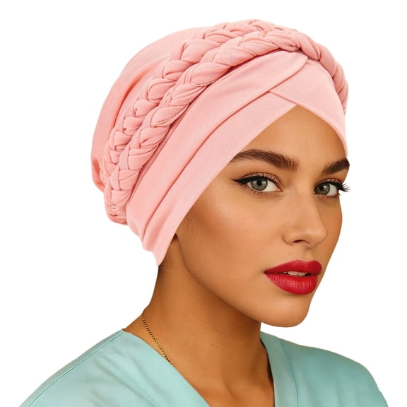 Solid Color Headband Scarf With Two Detachable Milk Silk Braids For Women Hair Accessories