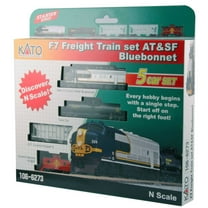 Kato N Scale Santa Fe Bluebonnet F7 Freight Set, Multi-Colored