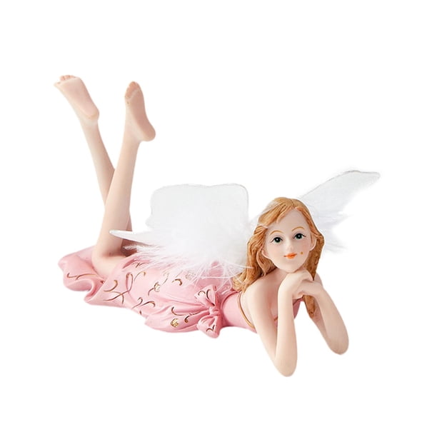 Figura de princesa ángel europea, escultura de resina estética creativa de mesa para Estilo E
