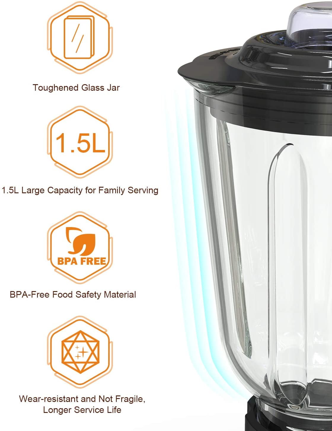 Buy Homgeek Blender Smoothie, 750W Professional Countertop Blender with