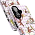 thumbnail image 2 of Cute Curious Monkey Gingham Phone Case, Whimsical Vintage Baking & Reading Aesthetic Protective Cover for iPhone 16 15 14 13 12 11 Pro Max Plus Mini, 2 of 6