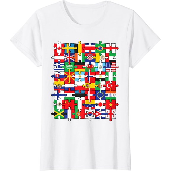 Flags of Countries of the World international flag puzzle T-Shirt