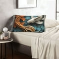 thumbnail image 6 of Naloa Colorful Koi Fish Art Pillowcase, Throw Pillowcase, Wrinkle-Free, Stain-Resistant with Hidden Zipper for Bedroom Sofa-16"x24", 6 of 6