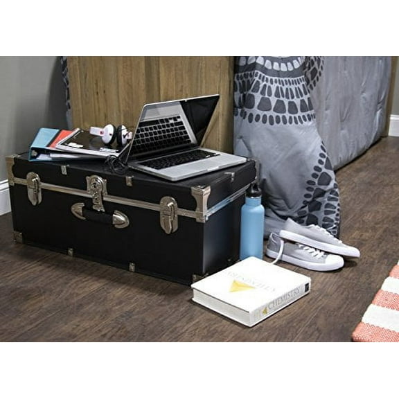 Seward Trunk College Dorm and Camp Storage Footlocker, Black, 30-Inch (SWD5120-10)