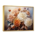 thumbnail image 2 of Designart "Peach White beautying Chrysanthemums" Floral Floater Framed Wall Art Living Room, 2 of 7