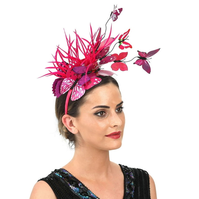 Bandeau Papillon en Plastique Simulation Commerce Extérieur Rose à Moins de 10$ Accessoires de Cheveux pour Fête