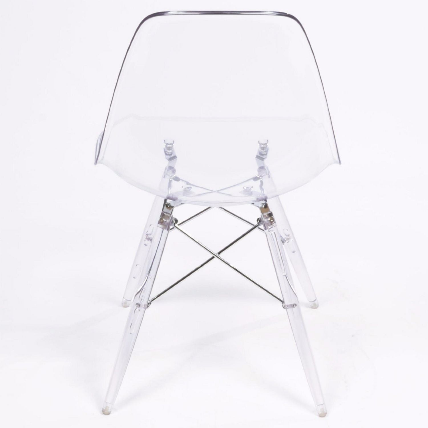 Chaise de salle à manger Nicer Furniture avec les jambes transparents à motif d'eiffel