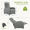 thumbnail image 5 of GIANNA Massage Recline Chair with Padded Seat and Massage Backrest, Grey, 5 of 5