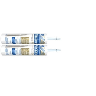 GE Silicone GE012 10.1 Oz Clear Window & Door Silicone Rubber Caulk (2 Pack)