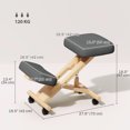 thumbnail image 3 of HOMCOM Ergonomic Kneeling Chair, Posture Chair for Home Office, Dark Grey, 3 of 10