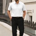thumbnail image 3 of Yungyresw Men's Casual Polo Shirts Summer Short Sleeve Textured Polo Shirt Collared Business Tops, 3 of 8