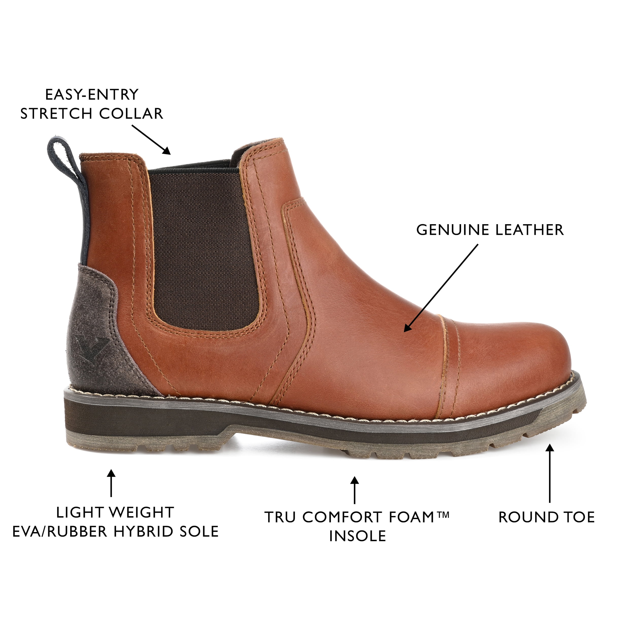 Territory Mens Holloway Pull-on Cap Toe Chelsea Boot