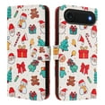 thumbnail image 4 of Phone Case for iPhone Air, Luxury Christmas Pattern Card Slots Cash Pocket Magnetic Clasp Full Body Protection Shockproof Kickstand Wallet Flip Case with Wrist Strap for iPhone Air, A, 4 of 9