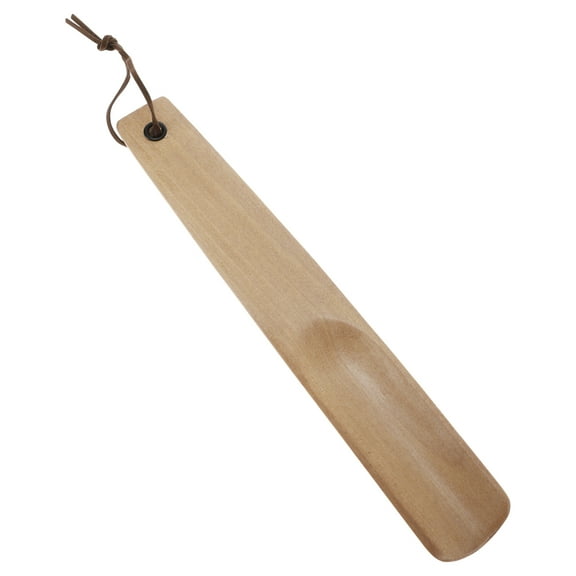Unique Bargains 1 Pc Medium Handle Hangable Shoe Horn for Shoe 9.25"x1.5" Wood Color