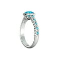 thumbnail image 3 of 2.50 ctw Blue Topaz Ring with Diamonds 14K White Gold Vintage Micro Pave Halo, 3 of 7