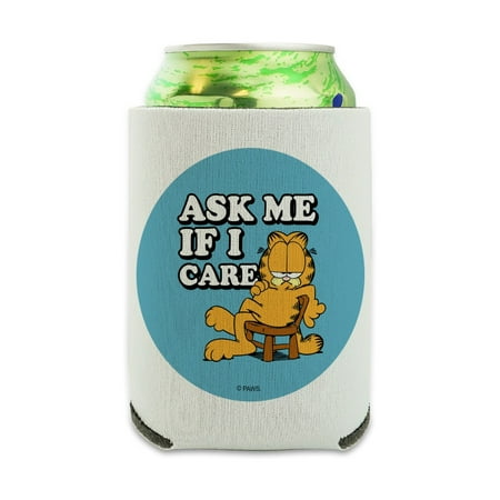 

Garfield Ask Me If I Care Can Cooler - Drink Sleeve Hugger Collapsible Insulator - Beverage Insulated Holder