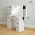 thumbnail image 3 of HOMCOM Makeup Vanity Desk, Dressing Table with Mirror and Lights, White, 3 of 9