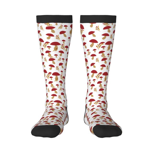 Balery Red Mushroom Calcetines novedosos Calcetines deportivos Calcetines hasta la rodilla Calcetines de algodón Calcetines originales y geniales