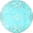 thumbnail image 1 of Ahgly Company Indoor Round Persian Light Blue Bohemian Area Rugs, 3' Round, 1 of 4