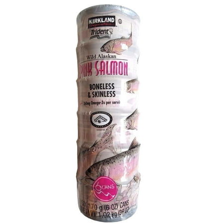 Kirkland Signature Wild Alaskan Pink Salmon Boneless Skinless 6 Cans Net Wt