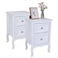 thumbnail image 5 of paproos Modern Bed Side Table Set of 2, Nightstand with with 2 Storage Drawers, Sofa Side Table for Living Room, Bedroom, White, 5 of 10
