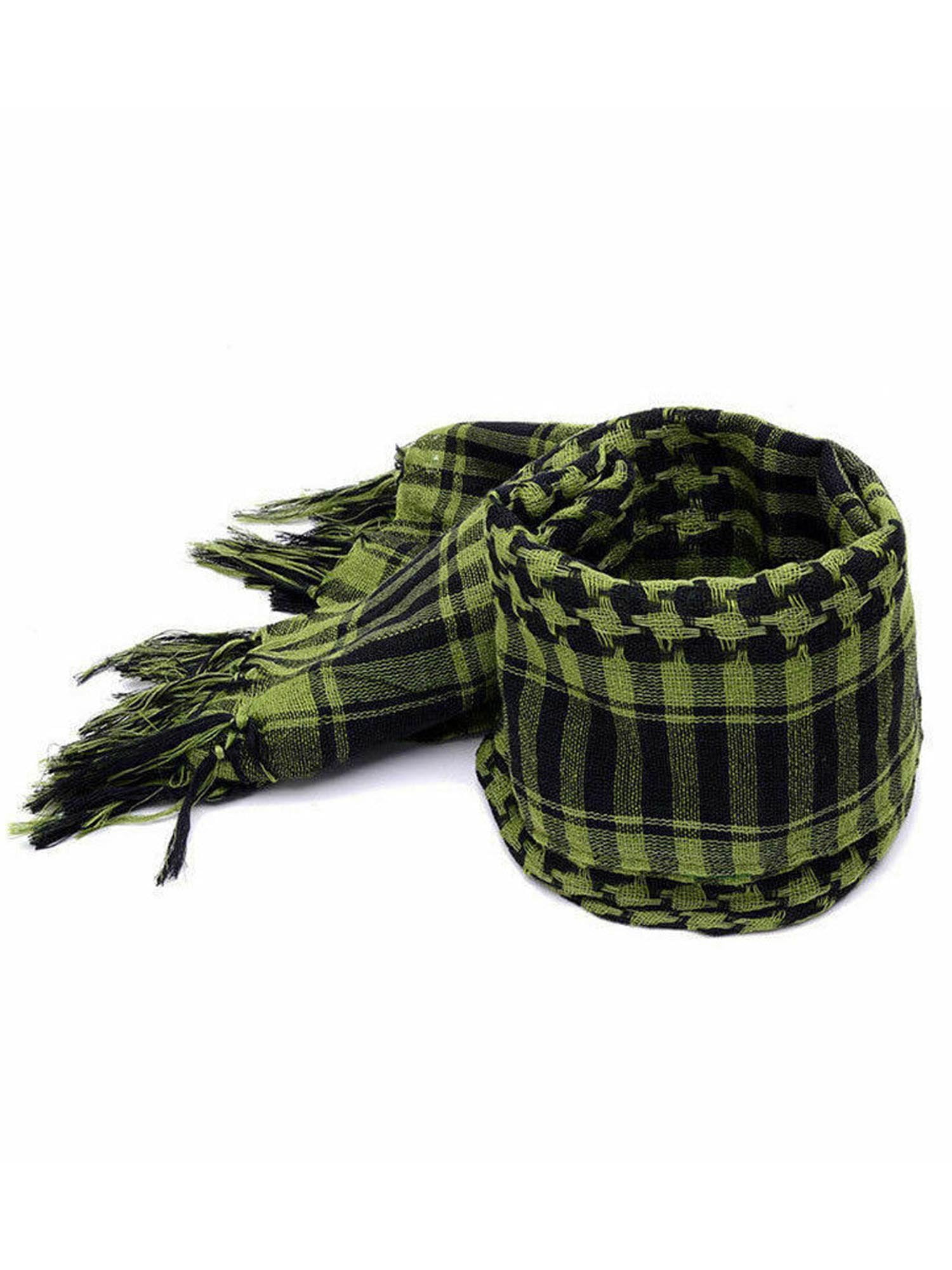 Cathery Men's Plaid Keffiyeh Scarf Wrap Cotton Shemagh Long Scarves